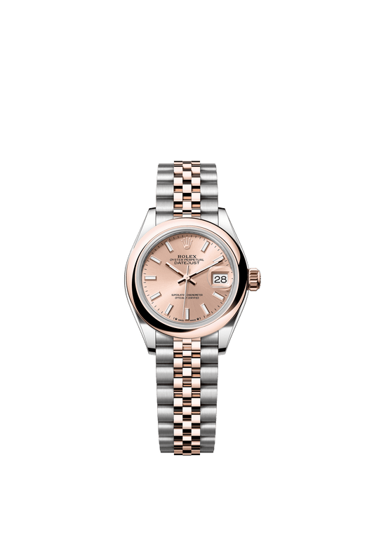 Rolex Lady-Datejust 28 mm Rosé-Colour Dial Oystersteel and Everose Gold Jubilee Bracelet m279161-0023