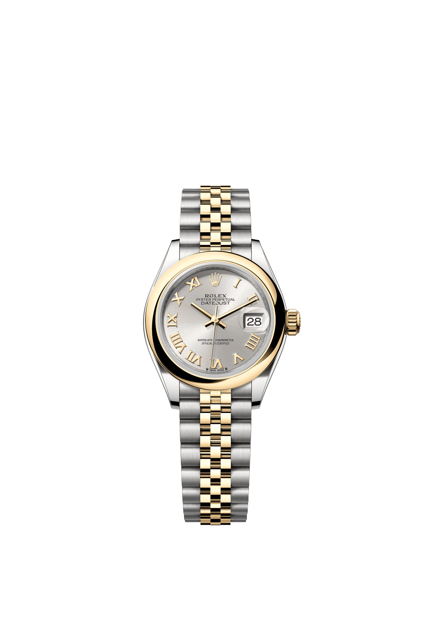 Rolex Lady-Datejust 28 mm Silver Dial Oystersteel and 18k Yellow Gold Jubilee Bracelet m279163-0005