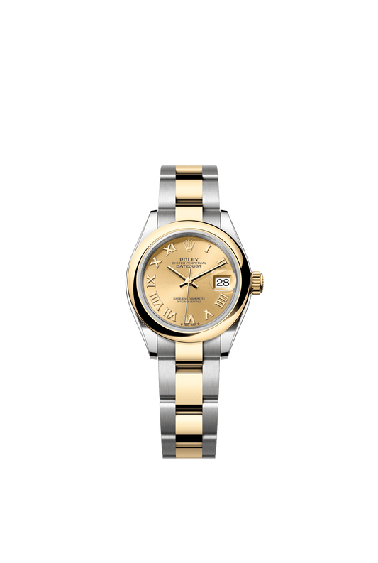 Rolex Lady-Datejust 28 mm Champagne-Colour Dial 18 kt Yellow Gold Oyster Bracelet m279163-0010