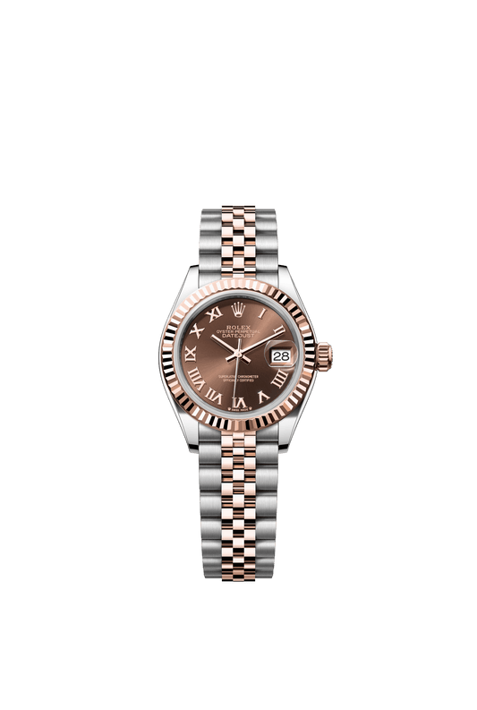 Rolex Lady-Datejust 28 mm Chocolate  Dial Oystersteel and Everose Gold Jubilee Bracelet m279171-0009