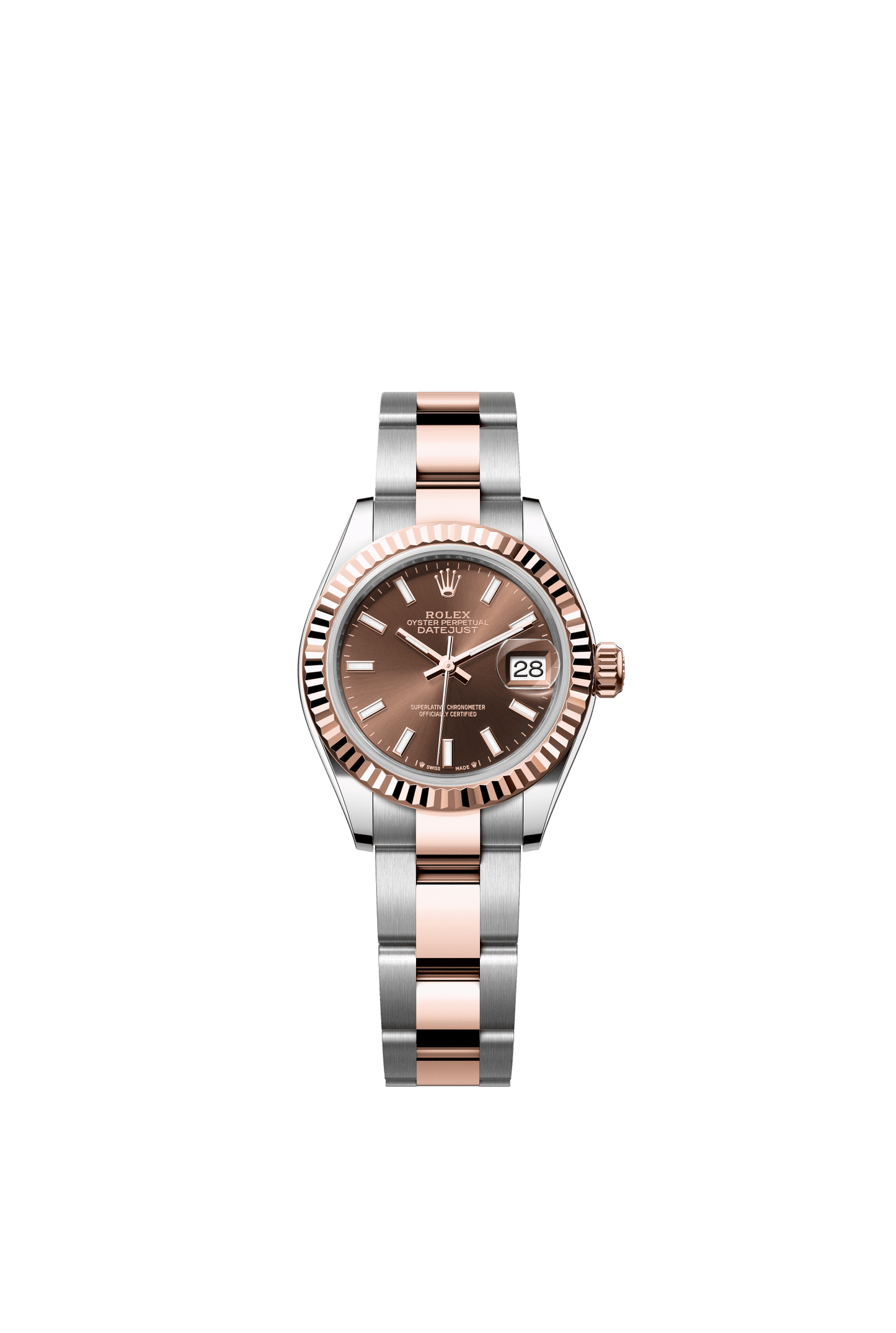 Rolex Lady-Datejust 28 mm Chocolate  Dial Oystersteel and Everose Gold Oyster Bracelet m279171-0018