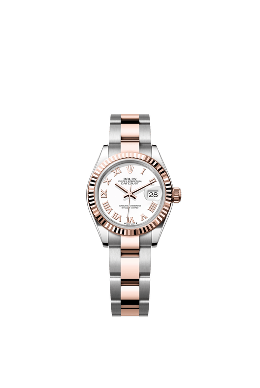 Rolex Lady-Datejust 28 mm White Dial Oystersteel and Everose Gold Oyster Bracelet m279171-0022