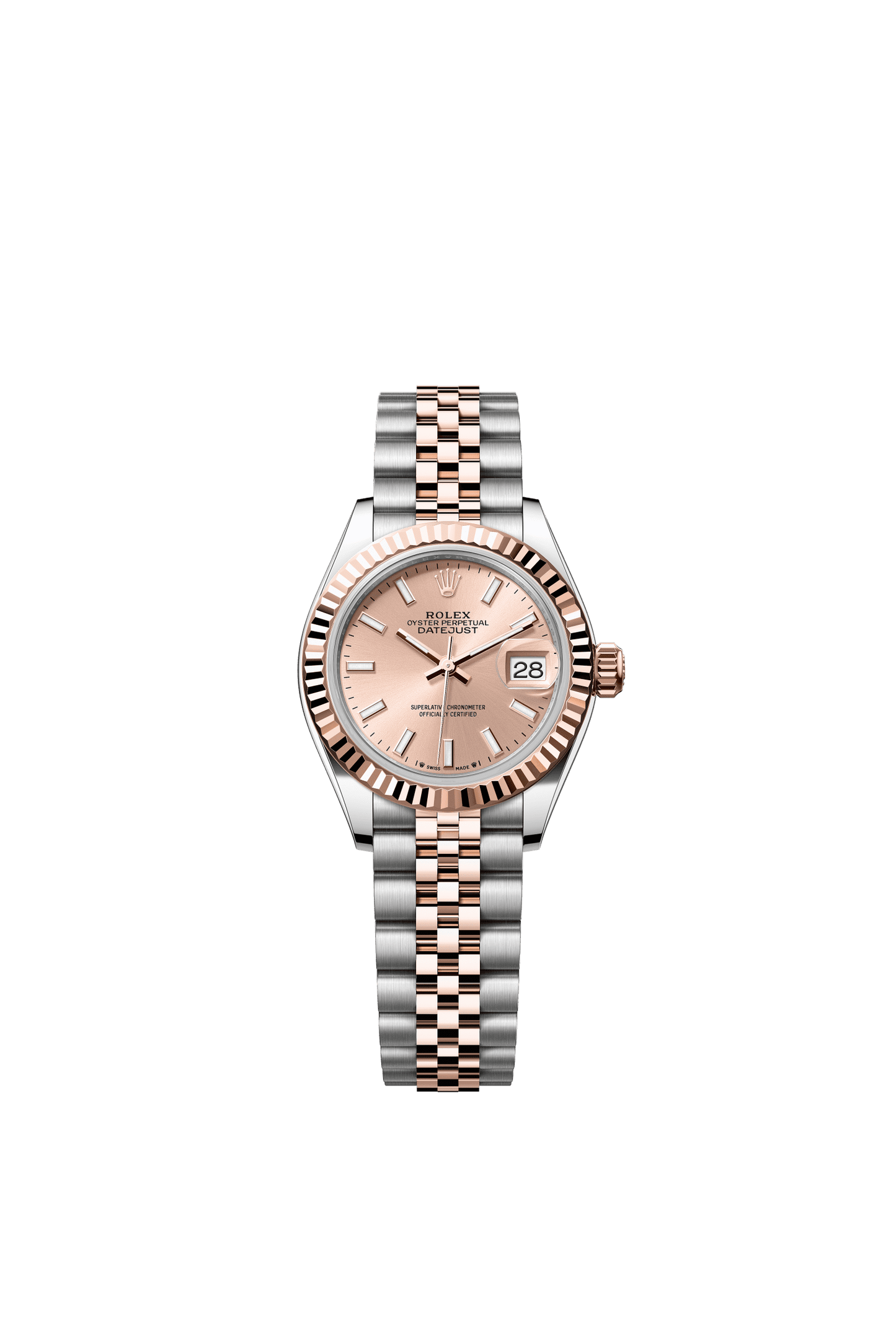 Rolex Lady-Datejust 28 mm Rosé-Colour Dial Oystersteel and Everose Gold Jubilee Bracelet m279171-0023