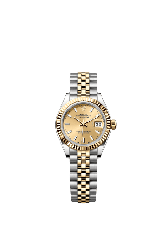 Rolex Lady-Datejust 28 mm Champagne-Colour Dial Oystersteel and 18k Yellow Gold Jubilee Bracelet m279173-0001