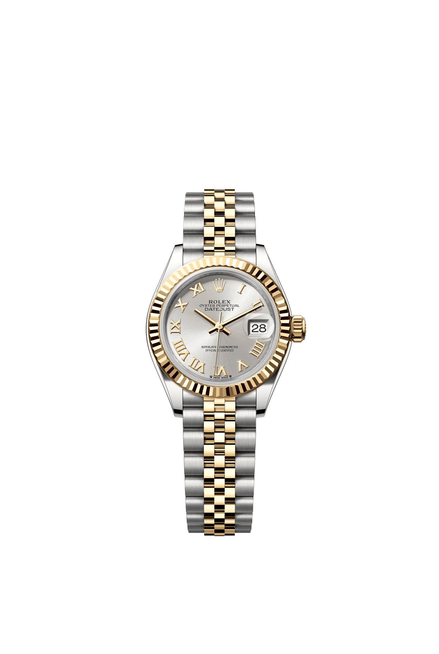 Rolex Lady-Datejust 28 mm Silver Dial Oystersteel and 18k Yellow Gold Jubilee Bracelet m279173-0005