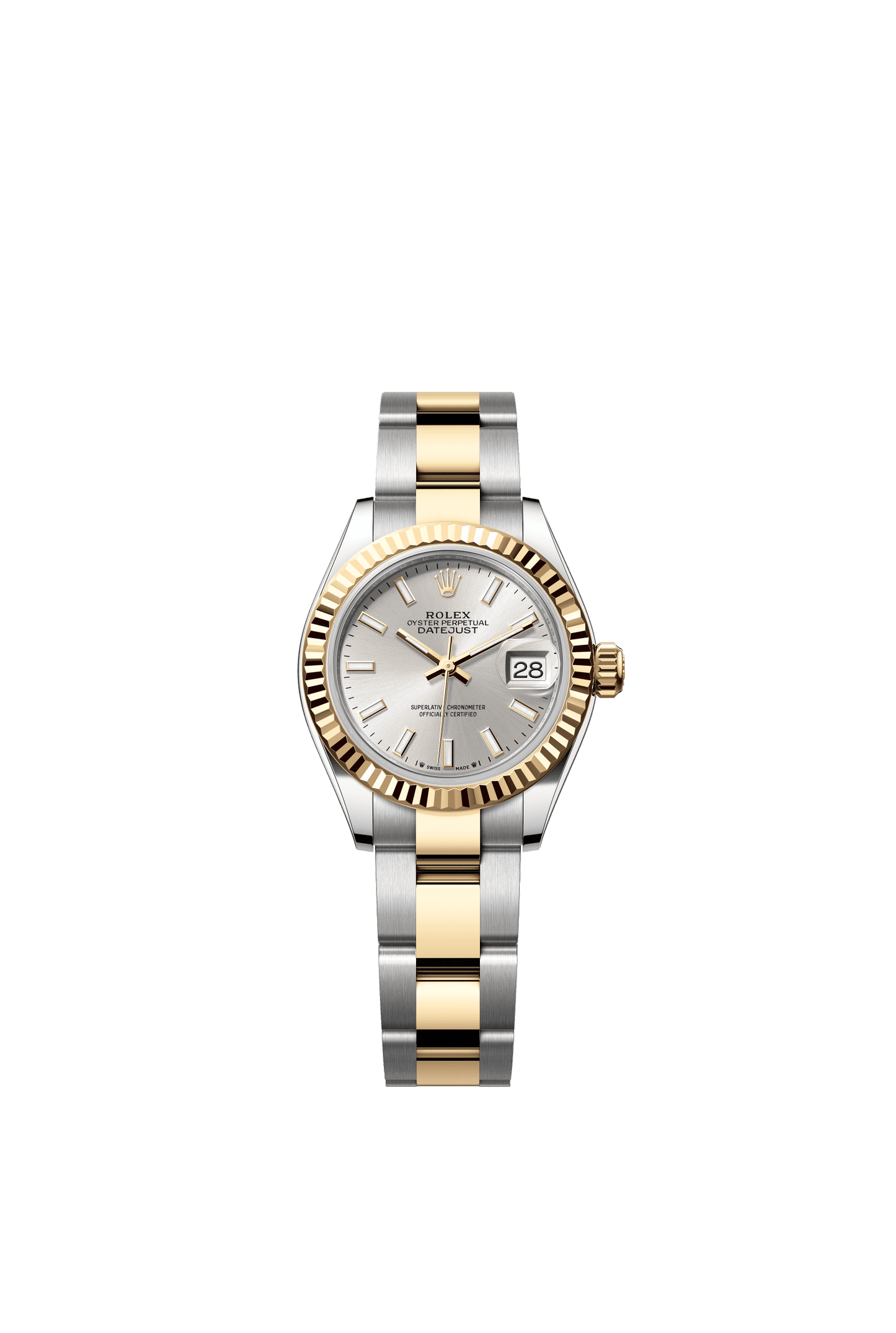 Rolex Lady-Datejust 28 mm Silver Dial Oystersteel and 18k Yellow Gold Oyster Bracelet m279173-0020