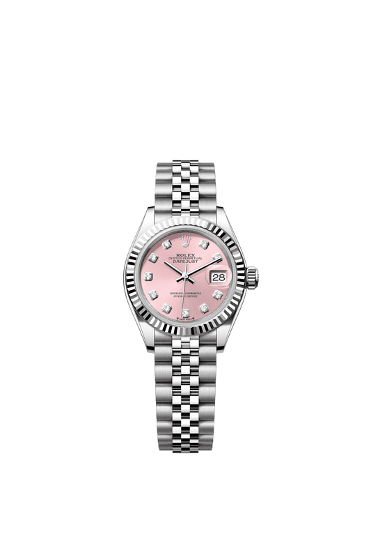 Rolex Lady-Datejust 28 mm Pink Set With Diamonds Dial Oystersteel and White Gold Jubilee Bracelet m279174-0003