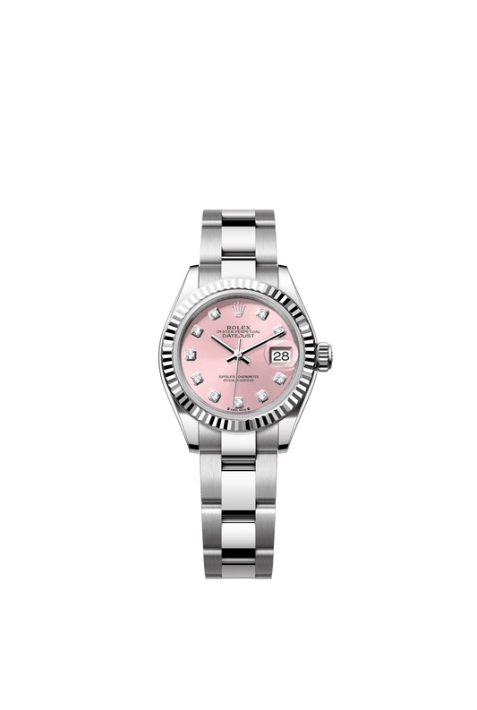 Rolex Oyster 28 mm Pink Set With Diamonds Dial White Rolesor - Combination Of Oystersteel And White Gold Oyster Three-Piece solid  Links m279174-0004