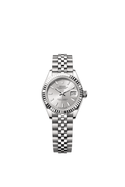 Rolex Lady-Datejust 28 mm Silver  Dial Oystersteel and White Gold Jubilee Bracelet m279174-0005