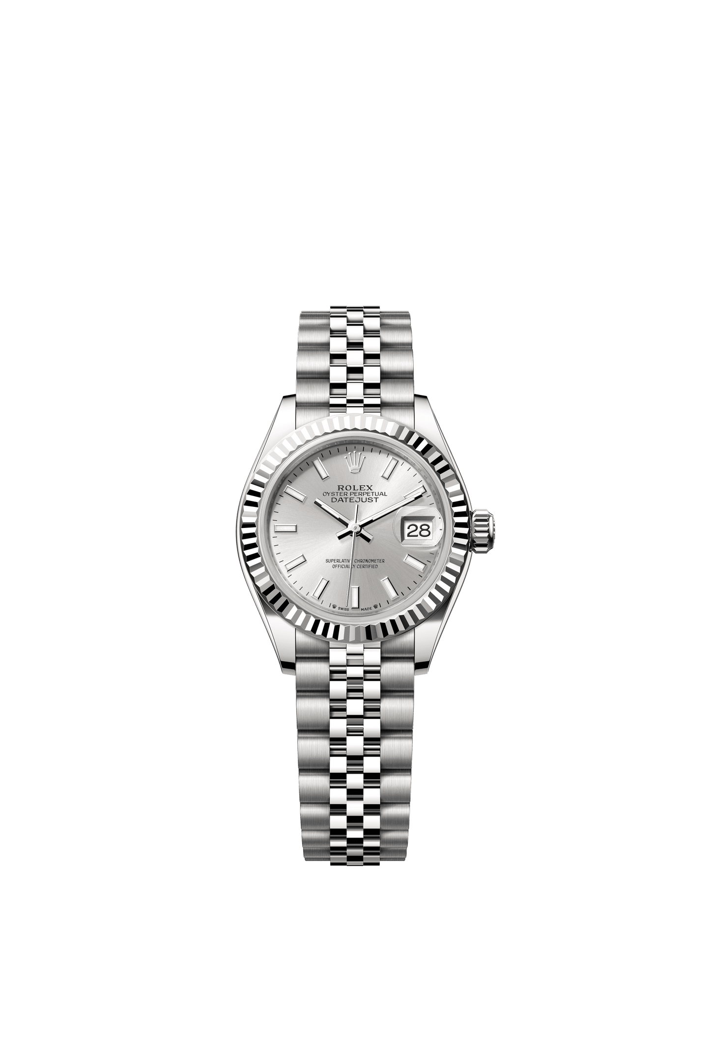 Rolex Oyster 28 mm Silver Dial Oystersteel Jubilee m279174-0005