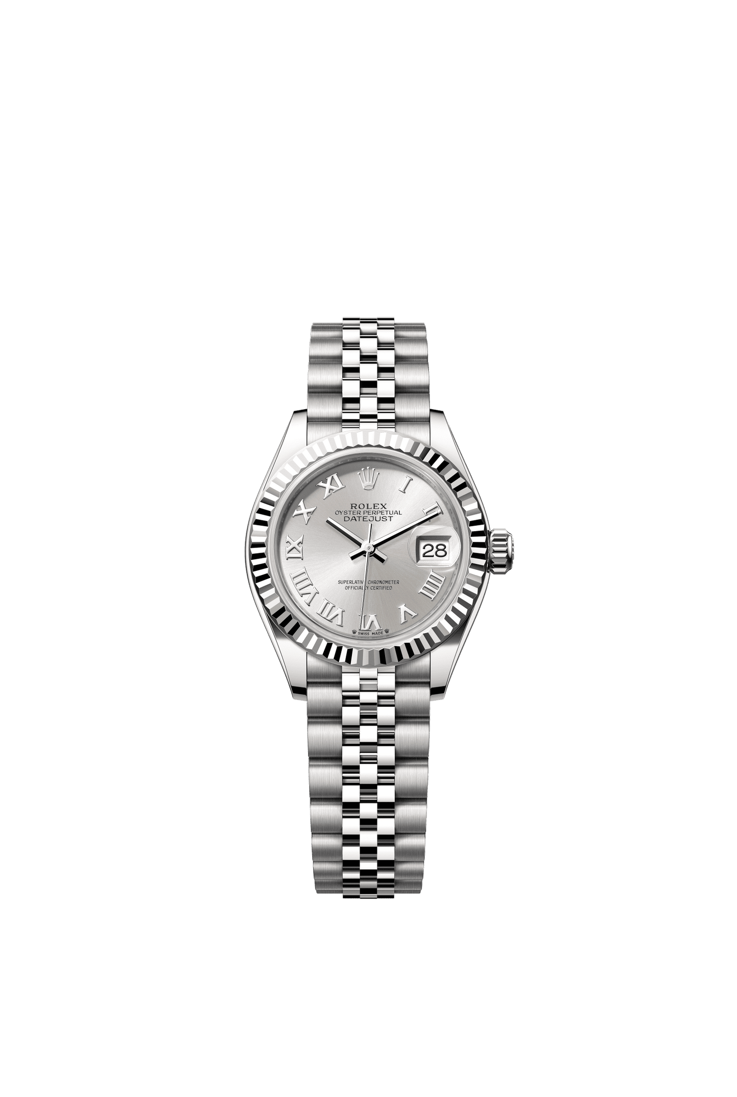 Rolex Lady-Datejust 28 mm Silver  Dial Oystersteel and White Gold Jubilee Bracelet m279174-0007