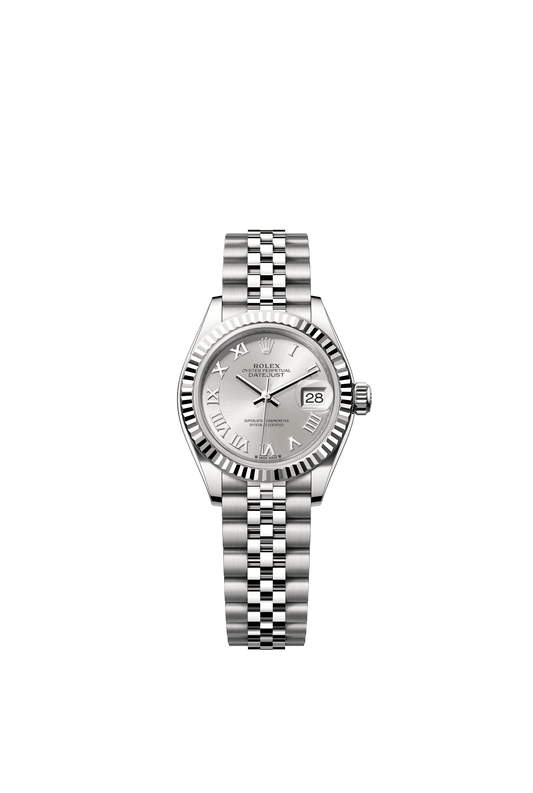 Rolex Lady-Datejust 28 mm Silver  Dial Oystersteel and White Gold Jubilee Bracelet m279174-0007