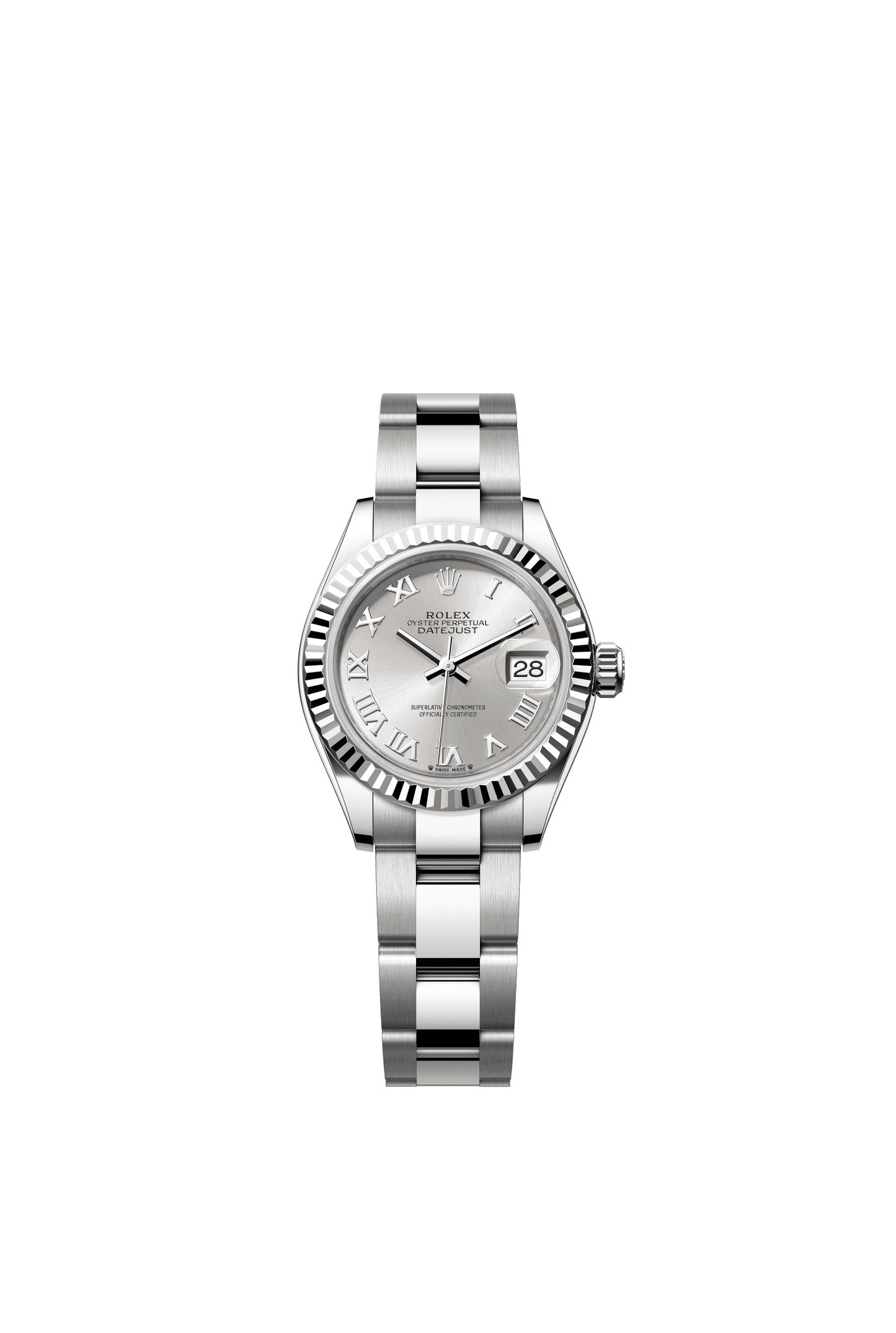 Rolex Lady-Datejust 28 mm Silver  Dial Oystersteel and White Gold Oyster Bracelet m279174-0008