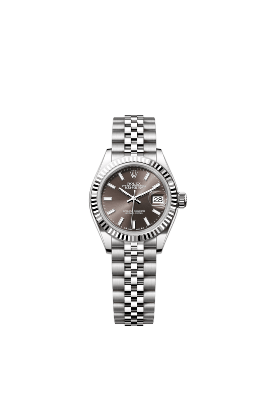 Rolex Lady-Datejust 28 mm Dark Grey Dial Oystersteel and White Gold Jubilee Bracelet m279174-0011