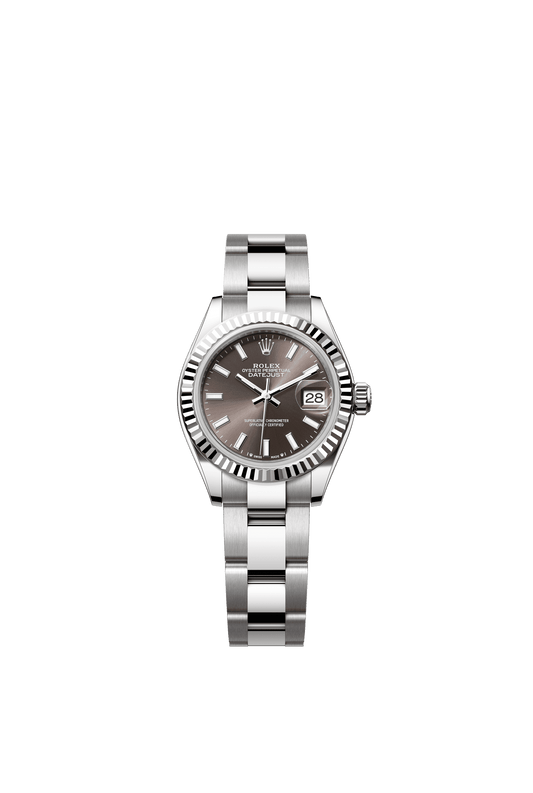 Rolex Lady-Datejust 28 mm Dark Grey Dial Oystersteel and White Gold Oyster Bracelet m279174-0012