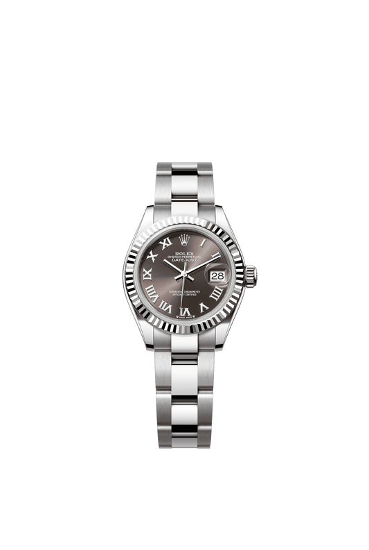 Rolex Lady-Datejust 28 mm Dark Grey Dial Oystersteel and White Gold Oyster Bracelet m279174-0014