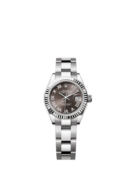 Rolex Oyster 28 mm Dark Grey Dial White Rolesor - Combination Of Oystersteel And White Gold Oyster Three-Piece solid  Links m279174-0014