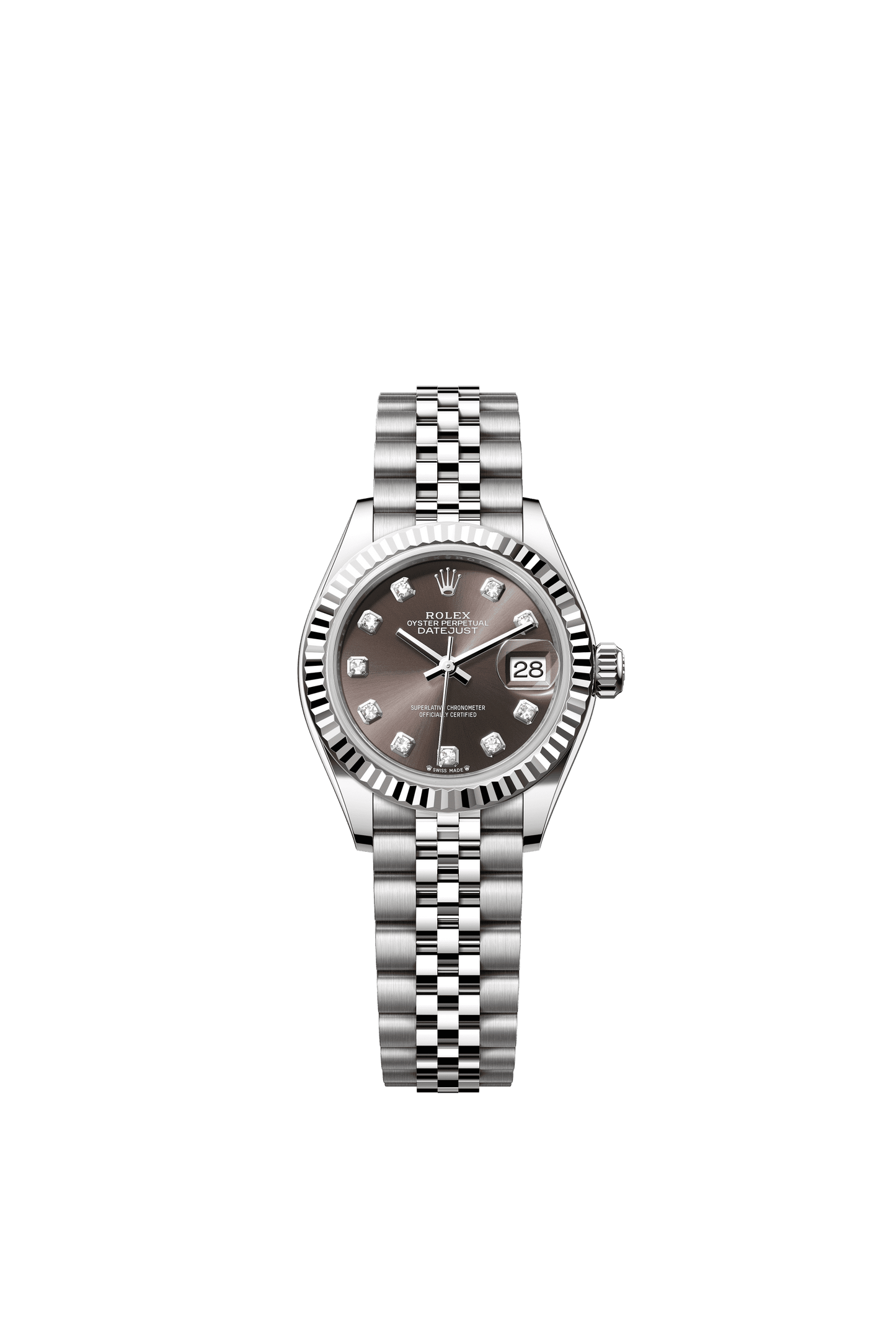 Rolex Oyster 28 mm Dark Grey Set With Diamonds Dial Oystersteel Jubilee m279174-0015