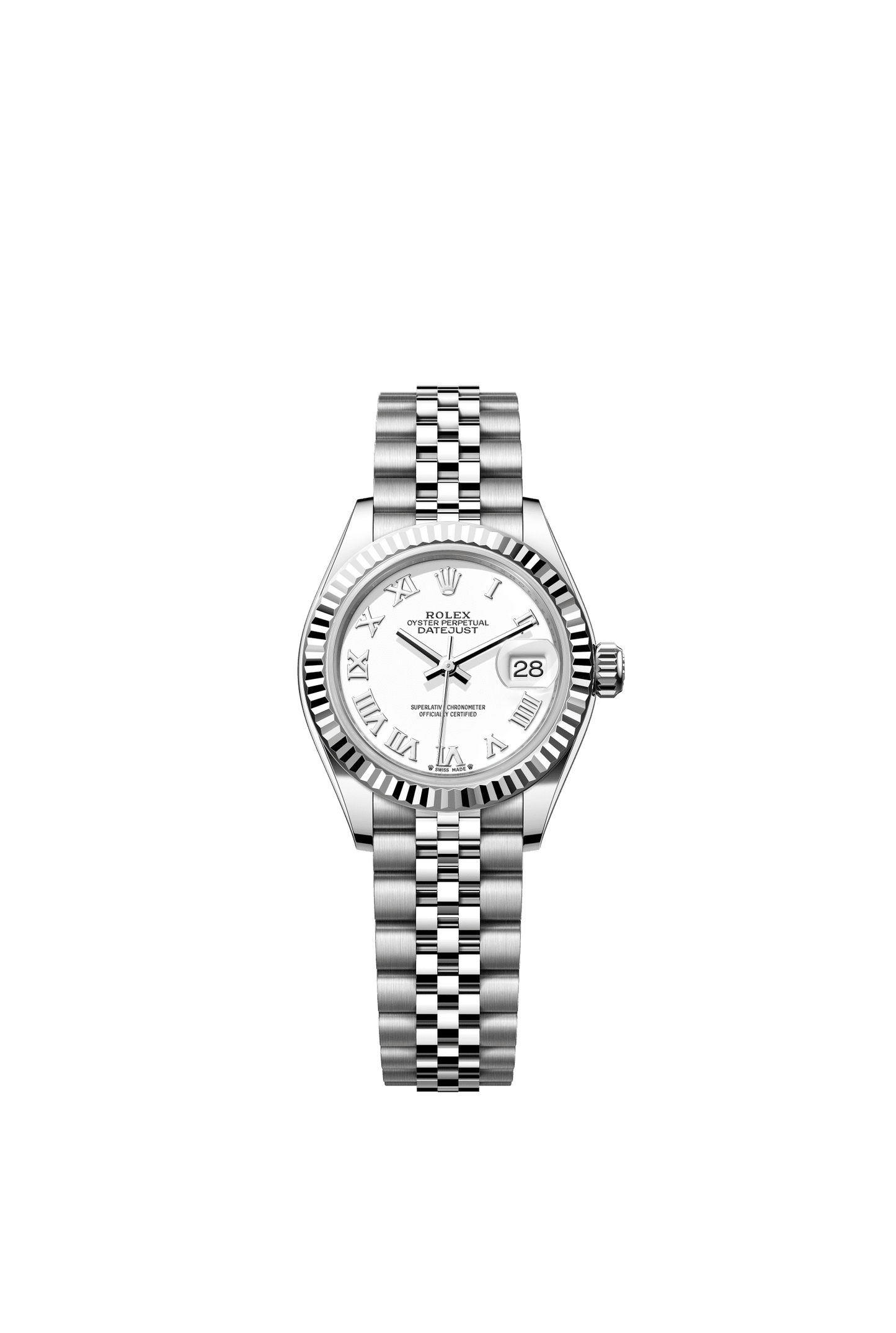 Rolex Lady-Datejust 28 mm White  Dial Oystersteel and White Gold Jubilee Bracelet m279174-0019