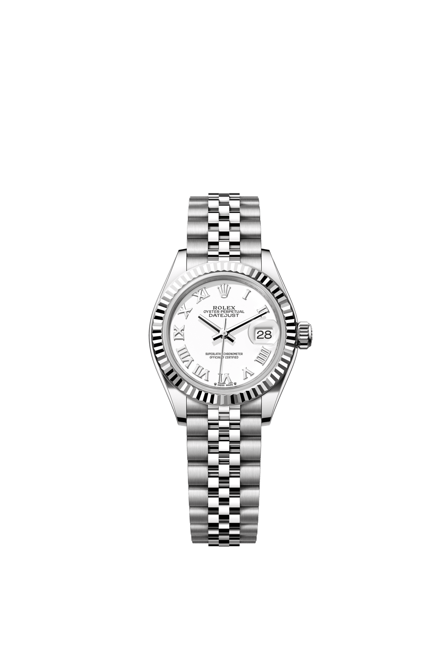 Rolex Oyster 28 mm White Dial Oystersteel Jubilee m279174-0019