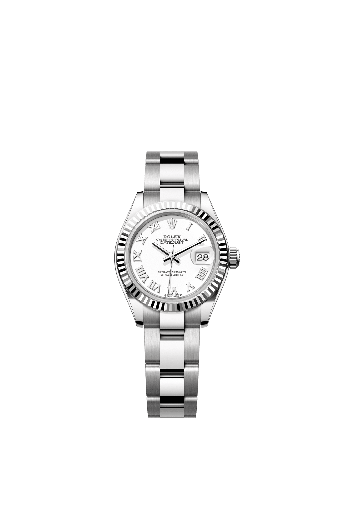 Rolex Lady-Datejust 28 mm White  Dial Oystersteel and White Gold Oyster Bracelet m279174-0020