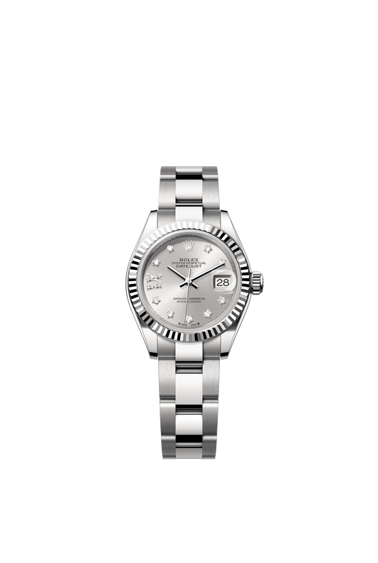 Rolex Lady-Datejust 28 mm Silver Set With Diamonds Dial Oystersteel and White Gold Oyster Bracelet m279174-0022