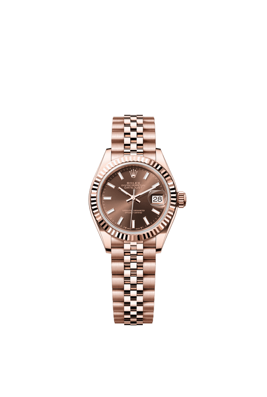 Rolex Oyster 28 mm Chocolate Dial 18 kt Everose Gold Jubilee m279175-0008