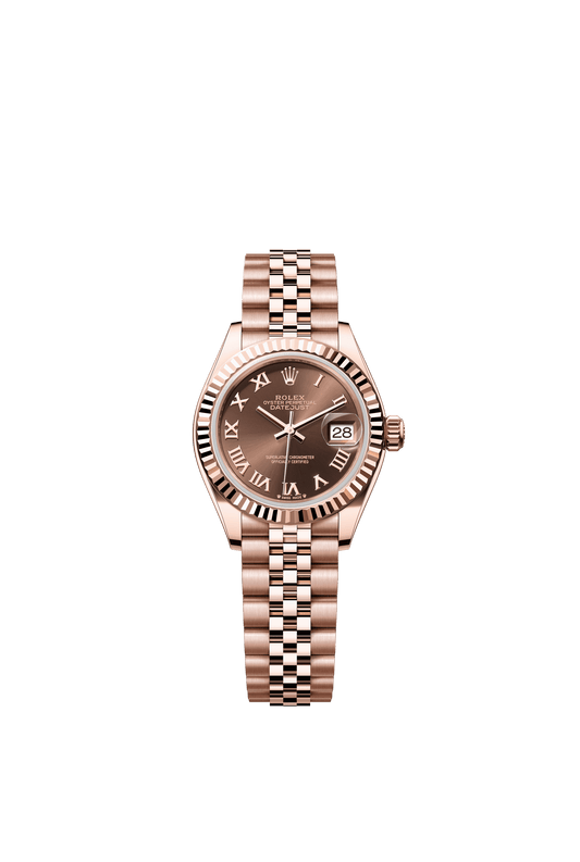 Rolex Oyster 28 mm Chocolate Dial 18 kt Everose Gold Jubilee m279175-0015