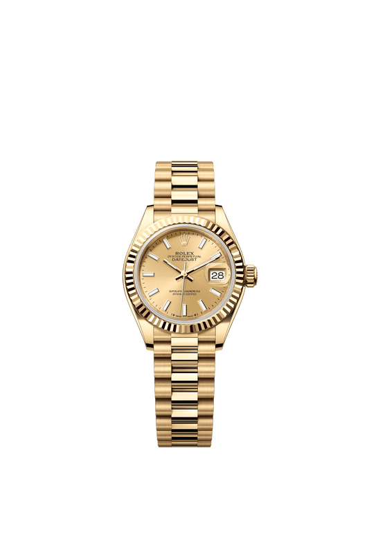 Rolex Oyster 28 mm Champagne Dial 18k Yellow Gold President m279178-0001