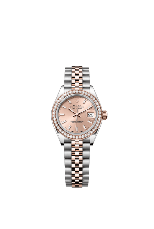 Rolex Lady-Datejust 28 mm Rosé-Colour Dial  with Diamonds Oystersteel and Everose Gold Jubilee Bracelet m279381rbr-0023