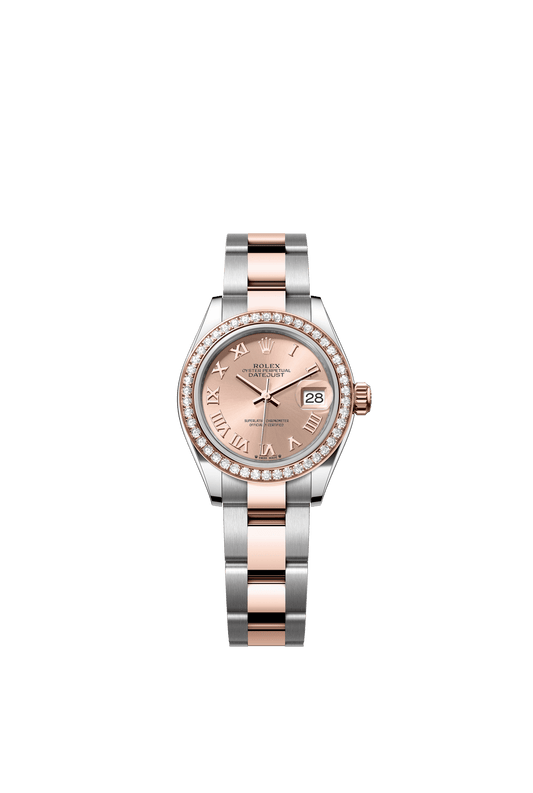 Rolex Lady-Datejust 28 mm Rosé-Colour Dial with Diamonds  Oystersteel and Everose Gold Oyster Bracelet m279381rbr-0026