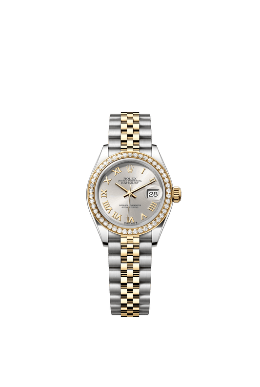 Rolex Lady-Datejust 28 mm Silver Dial with Diamonds  Oystersteel and 18k Yellow Gold Jubilee Bracelet m279383rbr-0005