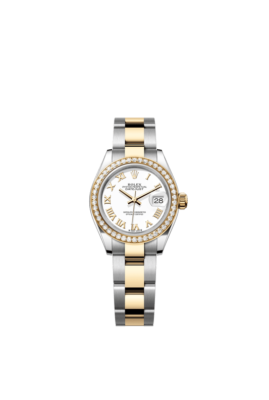 Rolex Lady-Datejust 28 mm White Dial with Diamonds  Oystersteel and 18k Yellow Gold Oyster Bracelet m279383rbr-0024