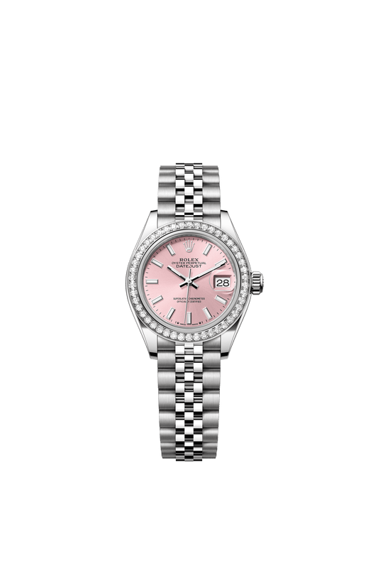 Rolex Oyster 28 mm Pink Dial White Rolesor - Combination Of Oystersteel And White Gold Jubilee m279384rbr-0001