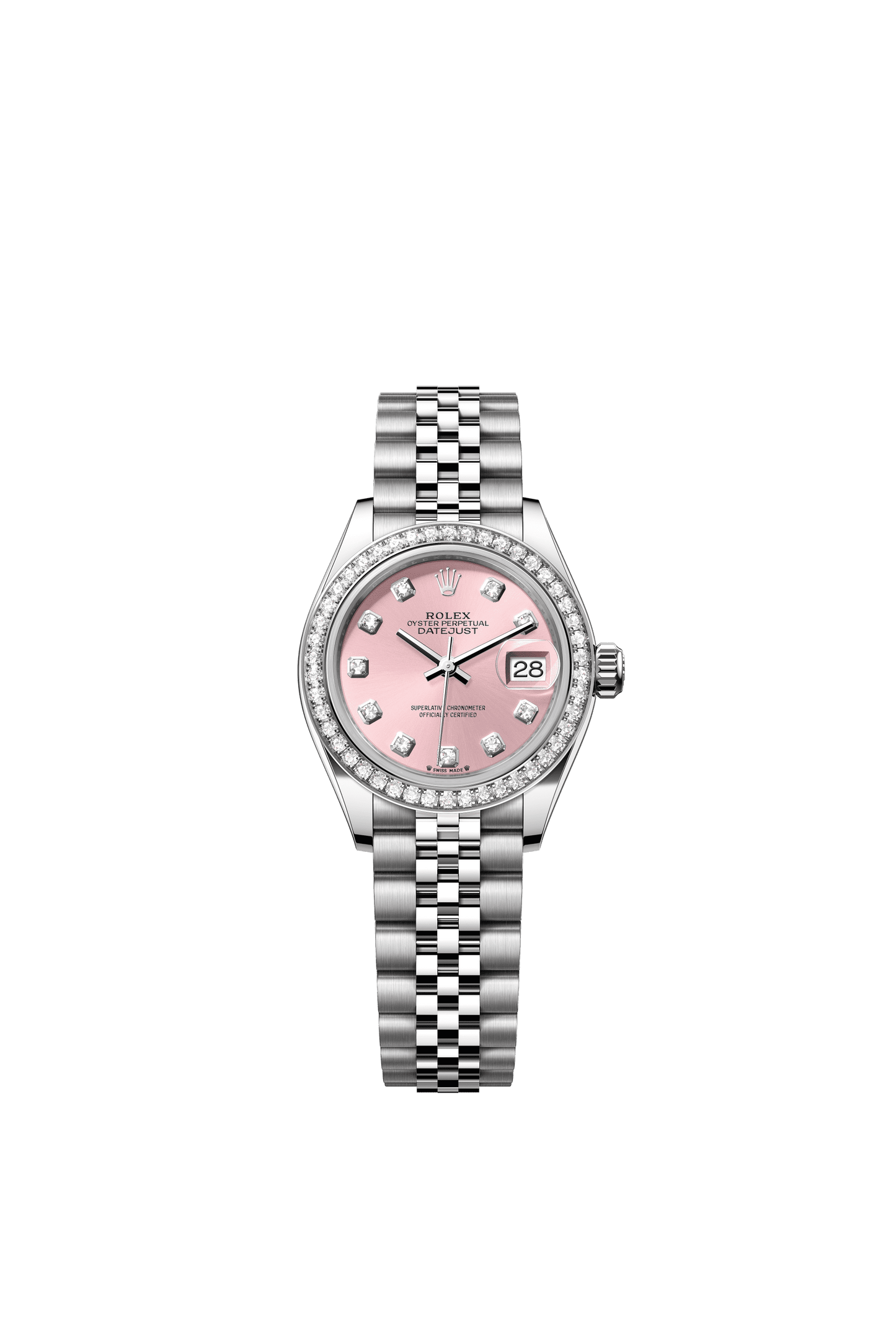 Rolex Oyster 28 mm Pink Set With Diamonds Dial Oystersteel Jubilee m279384rbr-0003