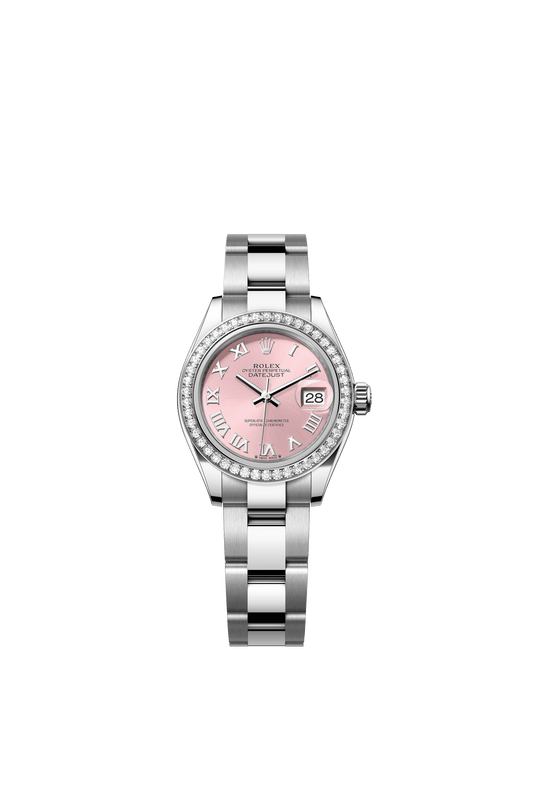 Rolex Oyster 28 mm Pink Dial White Rolesor - Combination Of Oystersteel And White Gold Oyster, Three-Piece Solid Links m279384rbr-0006