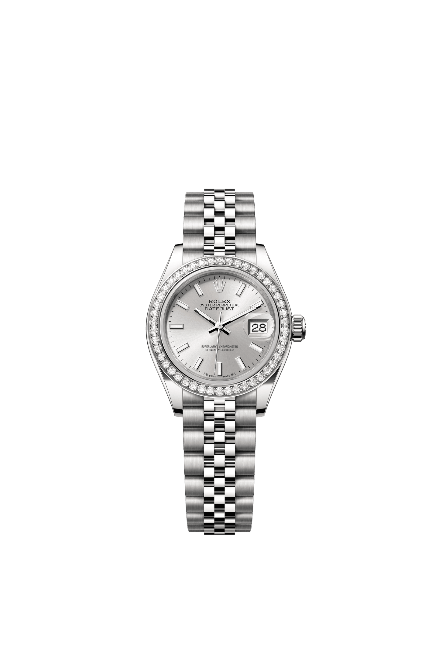 Rolex Oyster 28 mm Silver Dial White Rolesor - Combination Of Oystersteel And White Gold Jubilee m279384rbr-0007