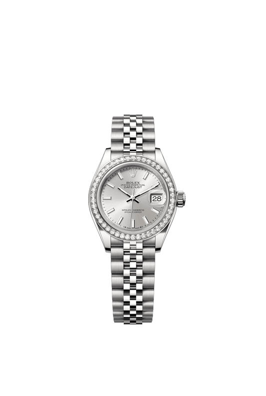 Rolex Lady-Datejust 28 mm Silver Dial with Diamonds Oystersteel and White Gold Jubilee Bracelet m279384rbr-0007