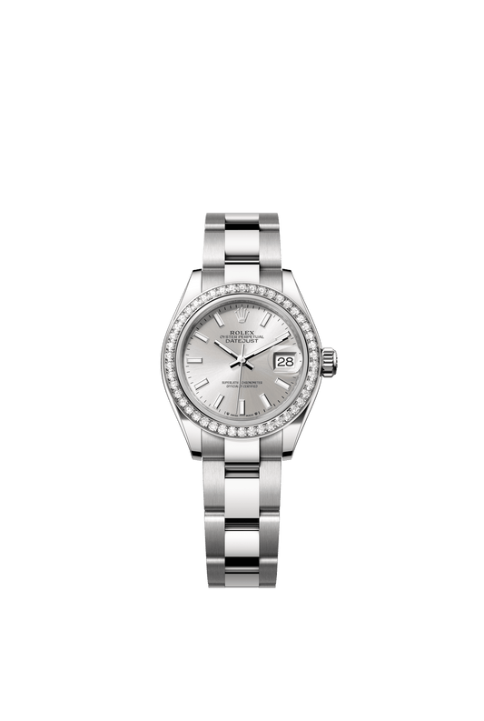 Rolex Oyster 28 mm Silver Dial White Rolesor - Combination Of Oystersteel And White Gold Oyster, Three-Piece Solid Links m279384rbr-0008