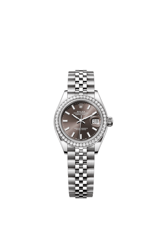 Rolex Lady-Datejust 28 mm Dark Grey Dial with Diamonds Oystersteel and White Gold Jubilee Bracelet m279384rbr-0013