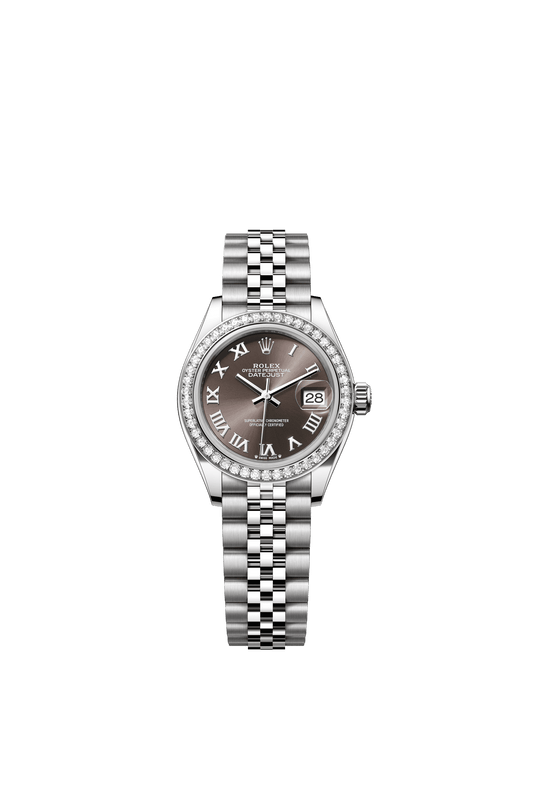 Rolex Lady-Datejust 28 mm Dark Grey Dial with Diamonds Oystersteel and White Gold Jubilee Bracelet m279384rbr-0015