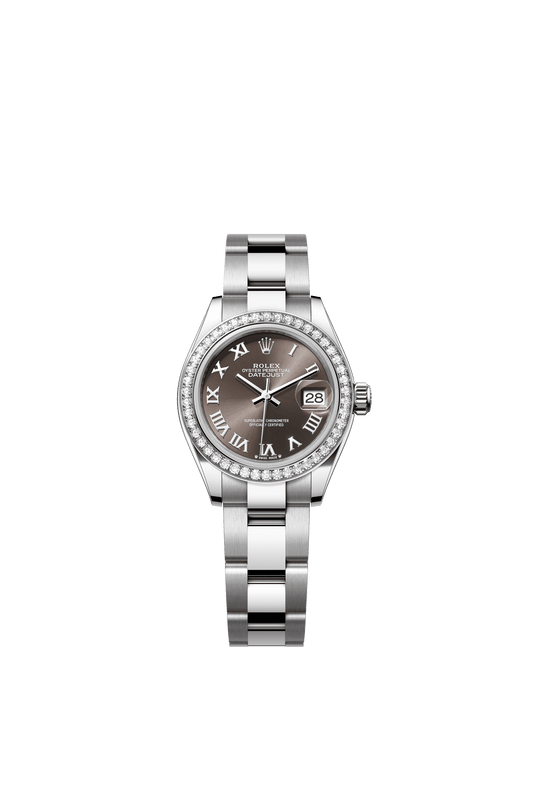 Rolex Lady-Datejust 28 mm Dark Grey Dial with Diamonds Oystersteel and White Gold Oyster Bracelet m279384rbr-0016