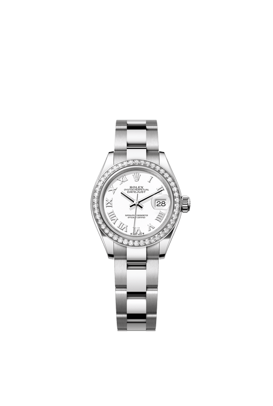 Rolex Lady-Datejust 28 mm White  Dial with Diamonds Oystersteel and White Gold Oyster Bracelet m279384rbr-0020