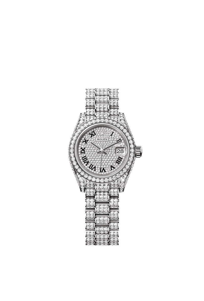 Rolex Oyster 28 mm Diamond-Paved Dial 18 kt yellow gold with case sides and lugs set with diamonds President, Three-Piece Solid Links, Set With 596 Brilliant-Cut Diamonds m279459rbr-0001