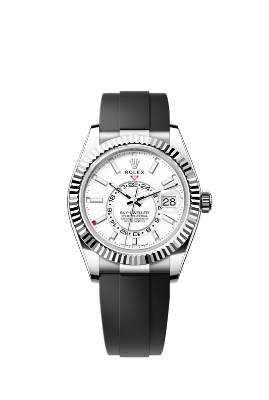 Rolex Sky-Dweller 42 mm Intense White Dial 18 Kt White Gold Oysterflex Bracelet m336239-0003