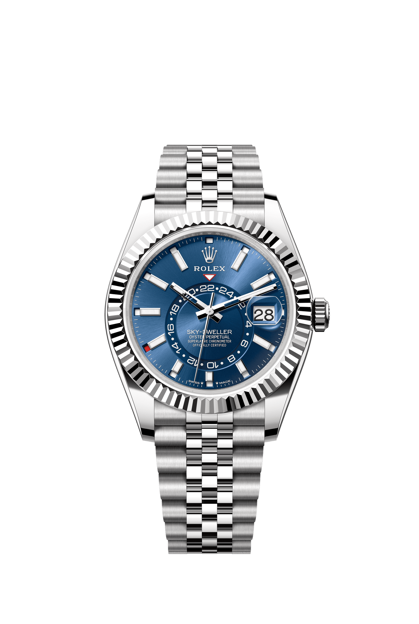 Rolex Sky-Dweller 42 mm Bright Blue Dial Oystersteel  Jubilee Bracelet. m336934-0006