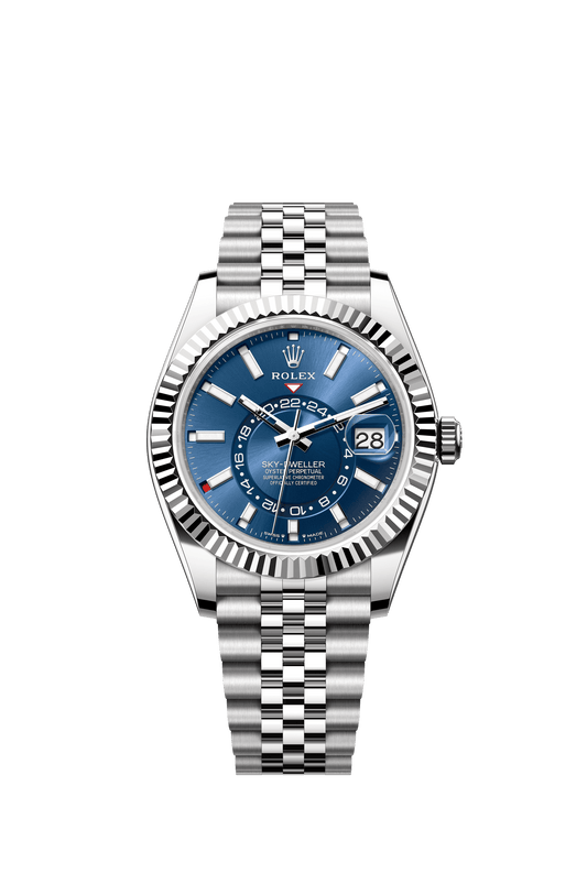 Rolex Sky-Dweller 42 mm Bright Blue Dial Oystersteel  Jubilee Bracelet. m336934-0006