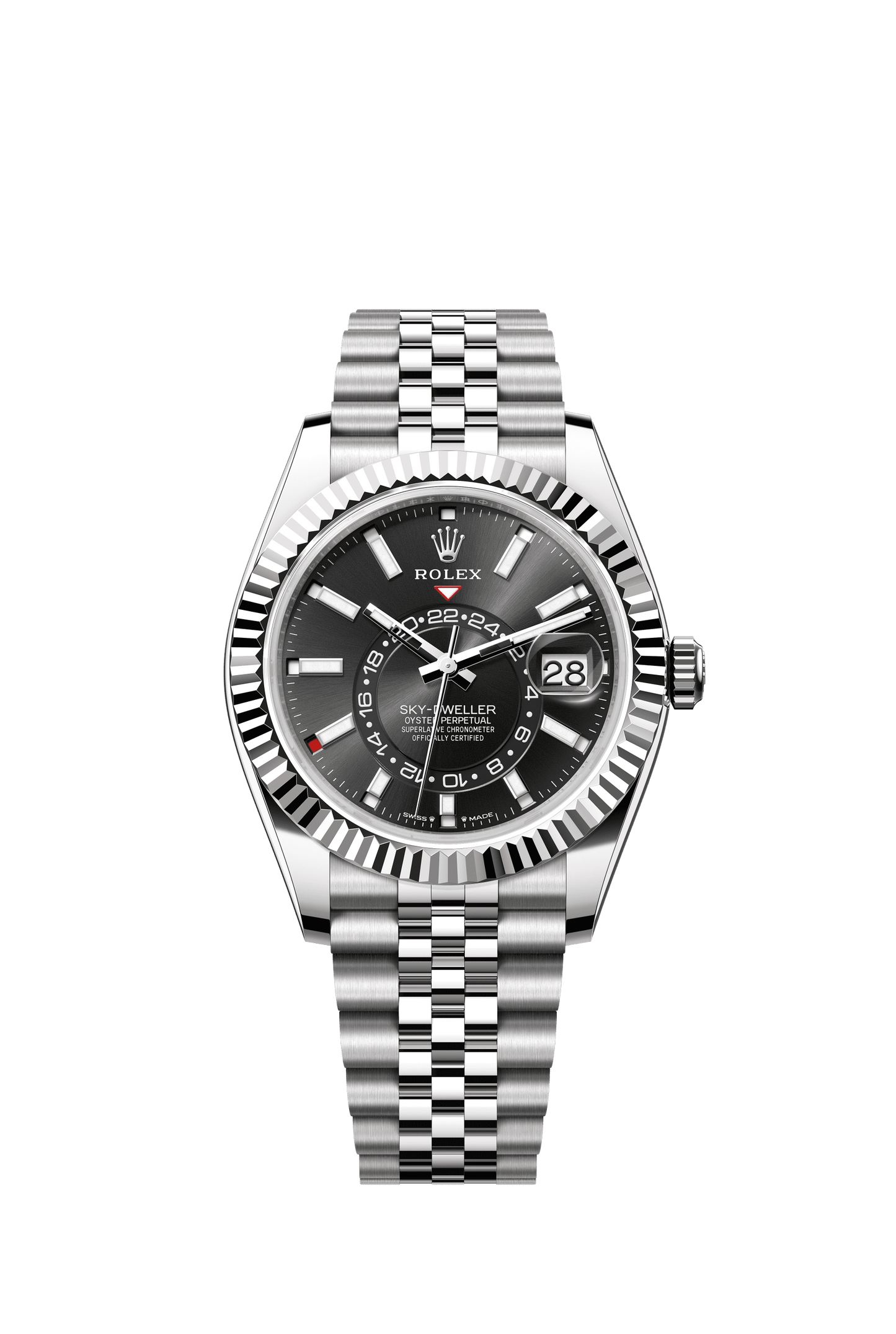 Rolex Sky-Dweller 42 mm Bright Black Dial Oystersteel and white gold Jubilee Bracelet. m336934-0008