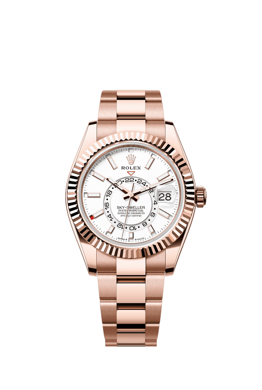 Rolex Oyster 42 mm Intense White Dial 18 kt Everose gold  Oysterflex m336935-0003