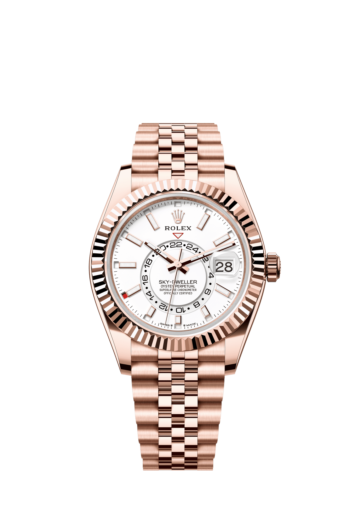 Rolex Oyster 42 mm Intense White Dial 18 kt Everose gold  Oysterflex m336935-0007